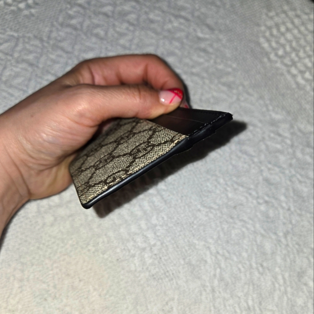 SOLD! Brand New Gucci GG Supreme Monogram Card Holder Dark Brown - Picture 6 of 7